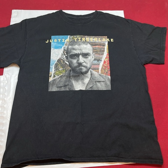 Justin Timberlake The man in the woods BLACK Concert shirt TOUR dates T shirt Lg - Picture 2 of 11